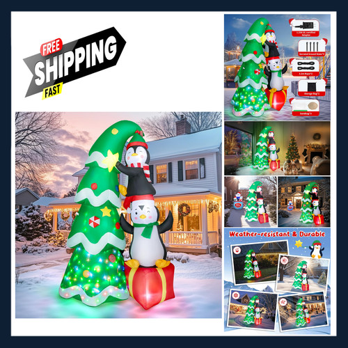7ft inflatable christmas tree - christmas,
