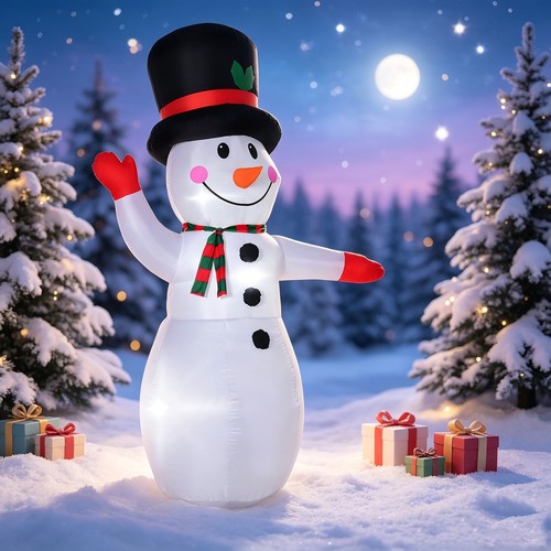 8ft inflatable waving - inflatable, snowman