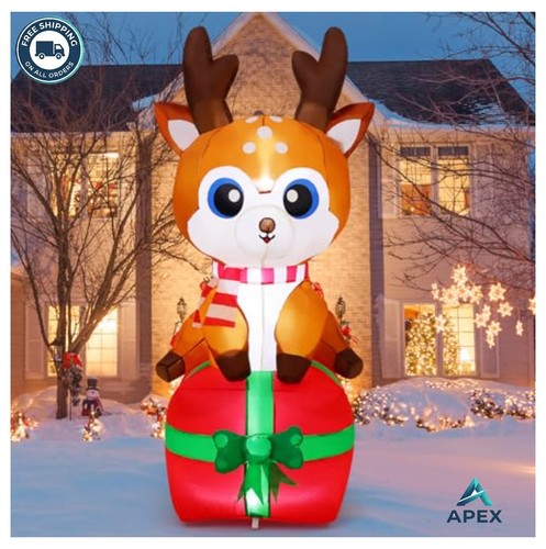 Inflatable christmas deer ft - christmas,