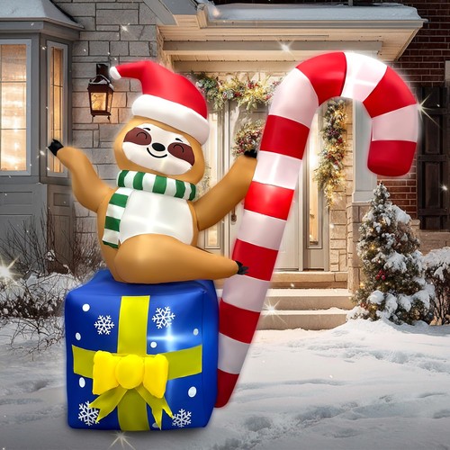 6ft christmas inflatable sloth - inflatable,