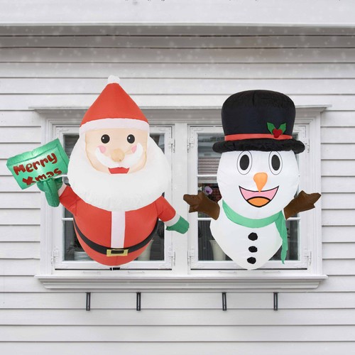 Santa and frosty inflatable - and,